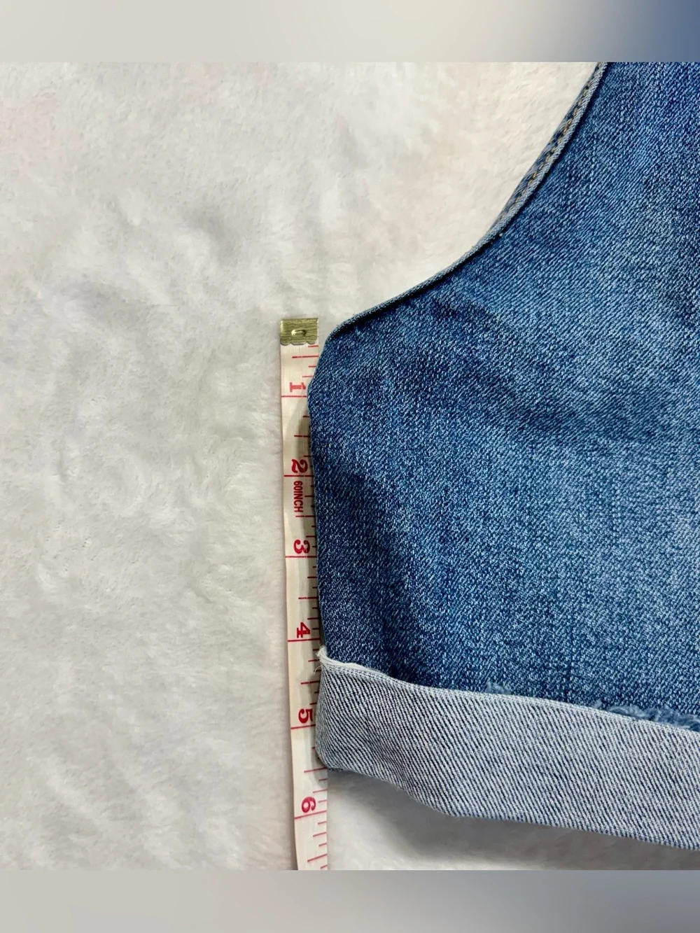 Gap Denim Mid Rise Cuffed Blue Denim Bermuda/Midi Shorts